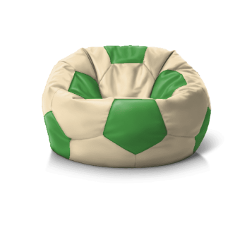 Замовляйте 'Крісло м''яч Cream + Green': безкаркасні меблі для відпочинку, зручна посадка.